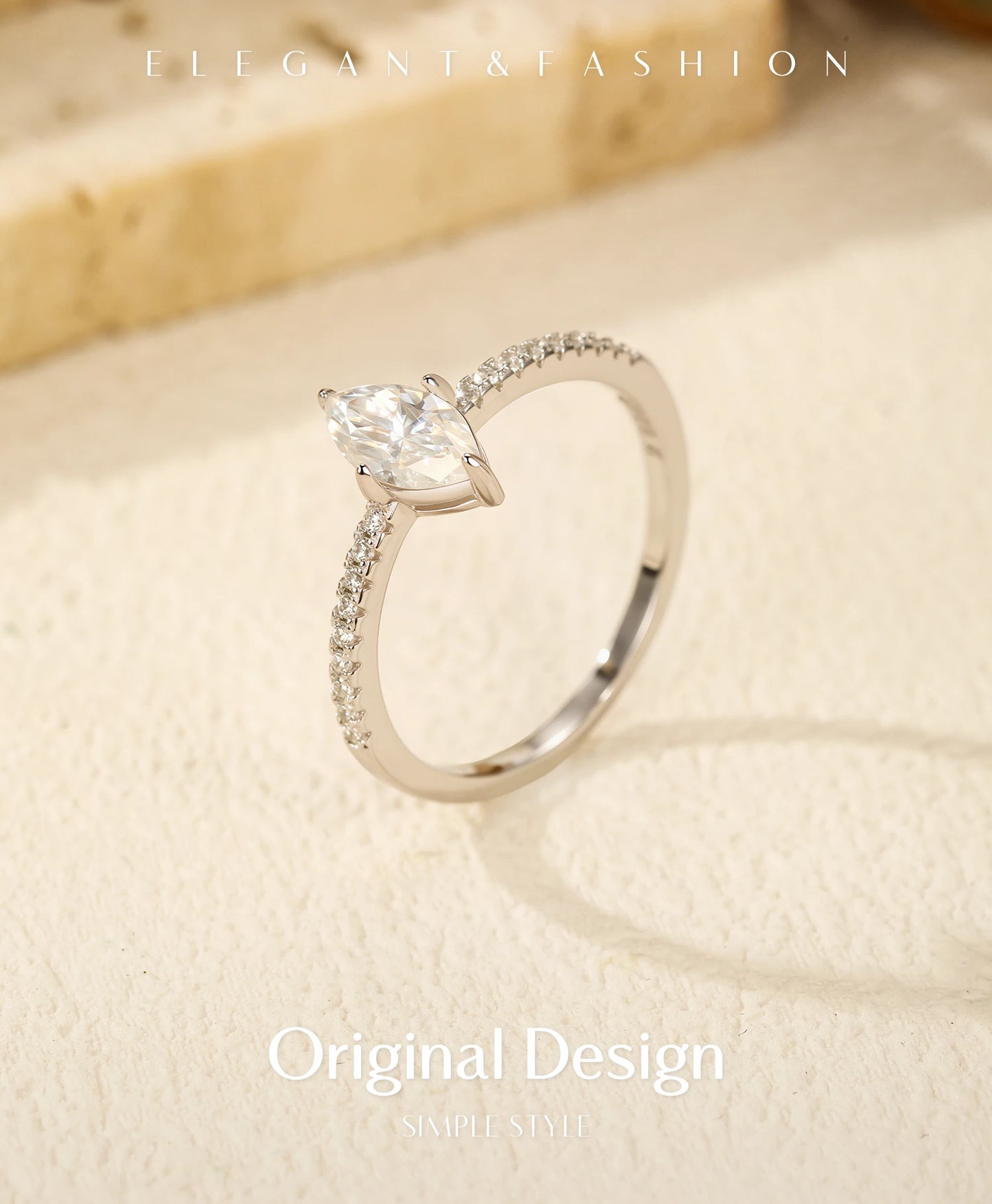 Moissanite 0.5Ct Marquise Ring