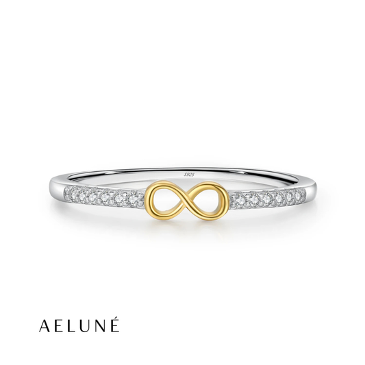 My Infinity Bi-Color CZ Ring Sterling Silver