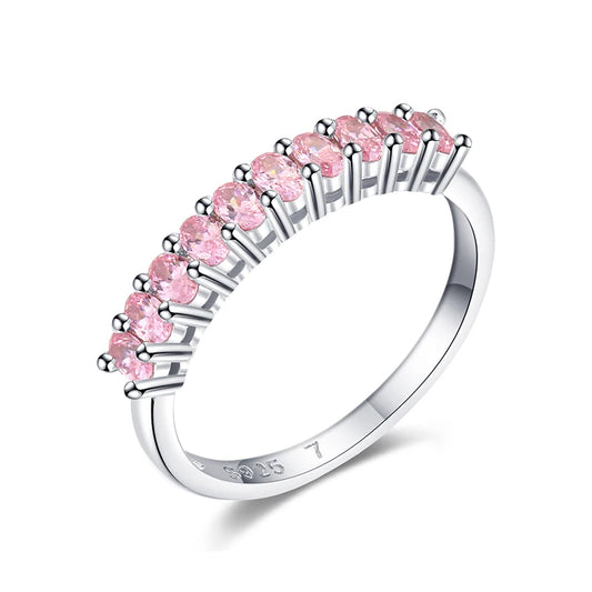 Pink Oval Ring – Sterling Silver