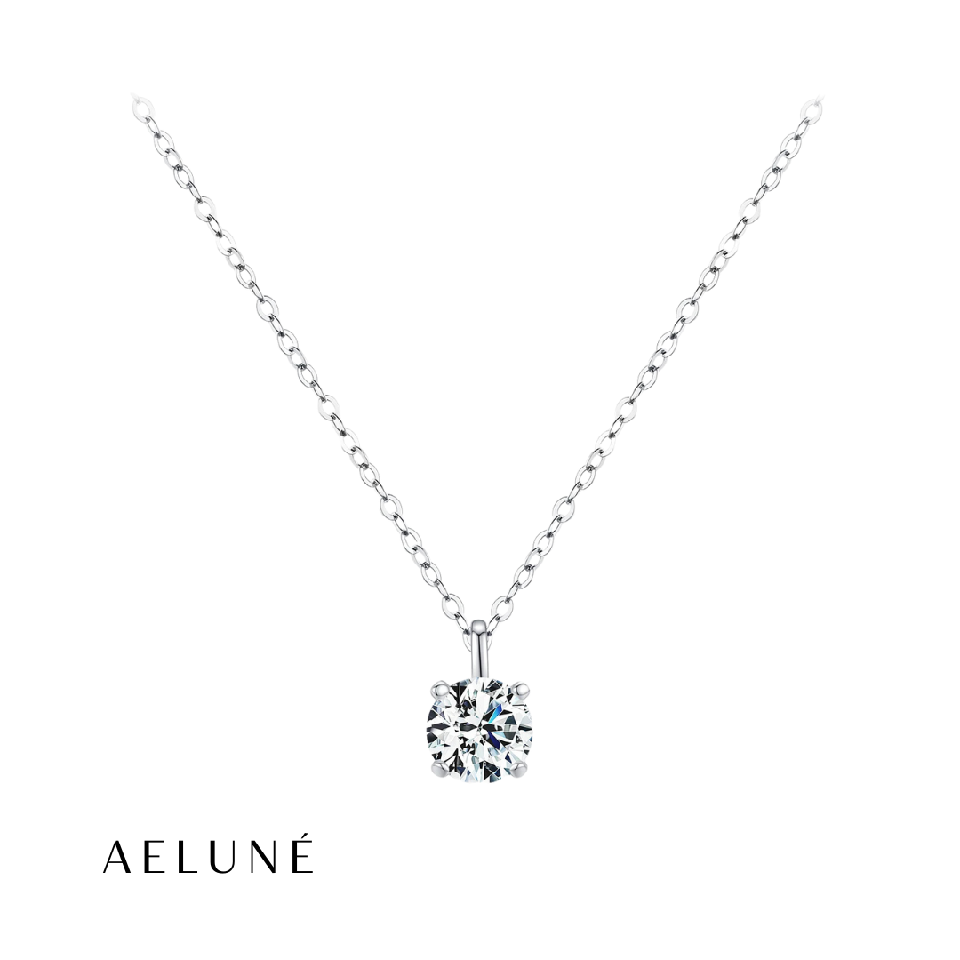 1 Carat Moissanite Prong Pendant