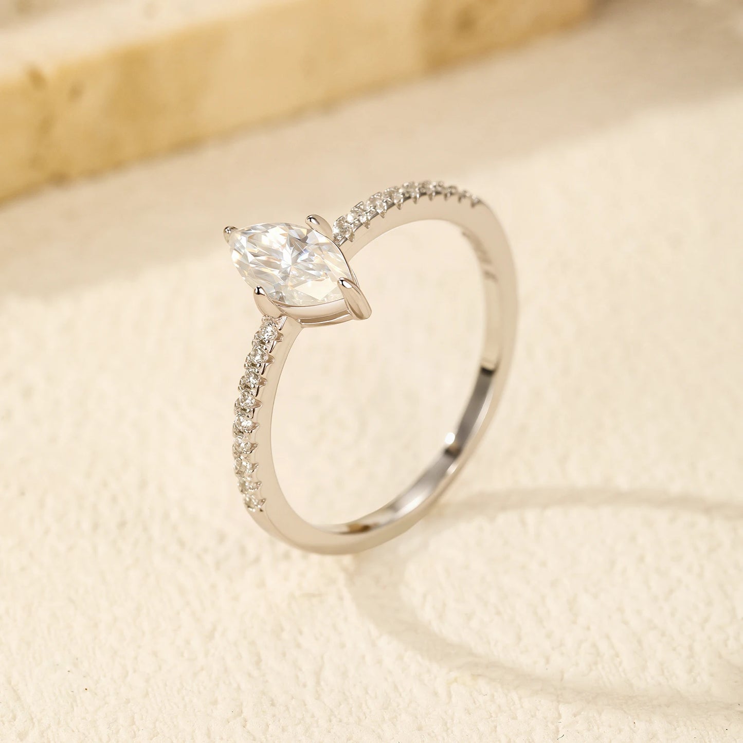 Moissanite 0.5Ct Marquise Ring