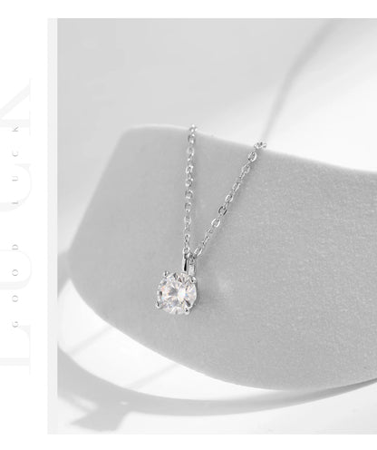 1 Carat Moissanite Prong Pendant