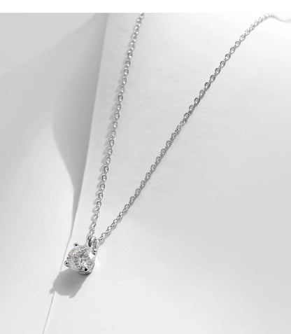 1 Carat Moissanite Prong Pendant