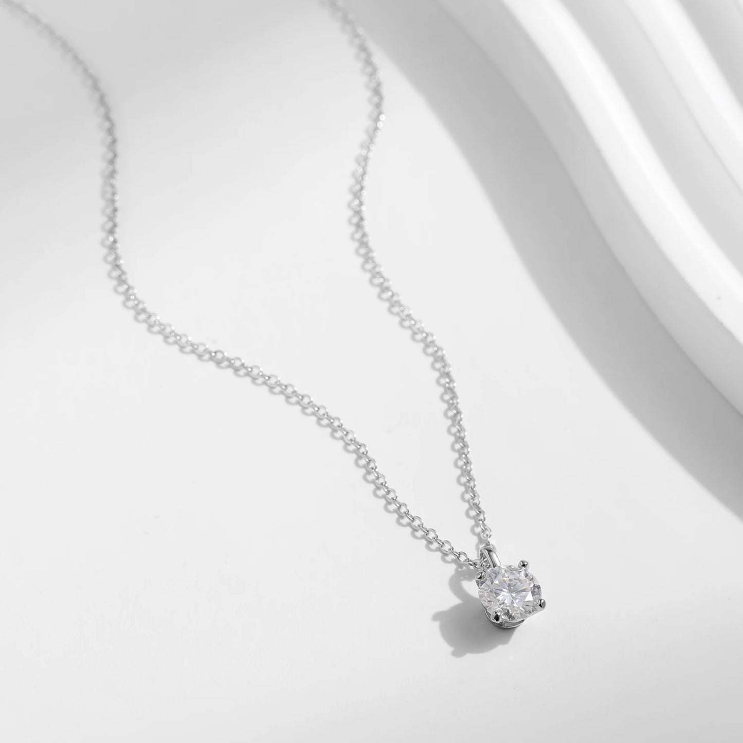 1 Carat Moissanite Prong Pendant