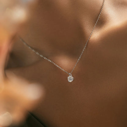 1 Carat Moissanite Prong Pendant