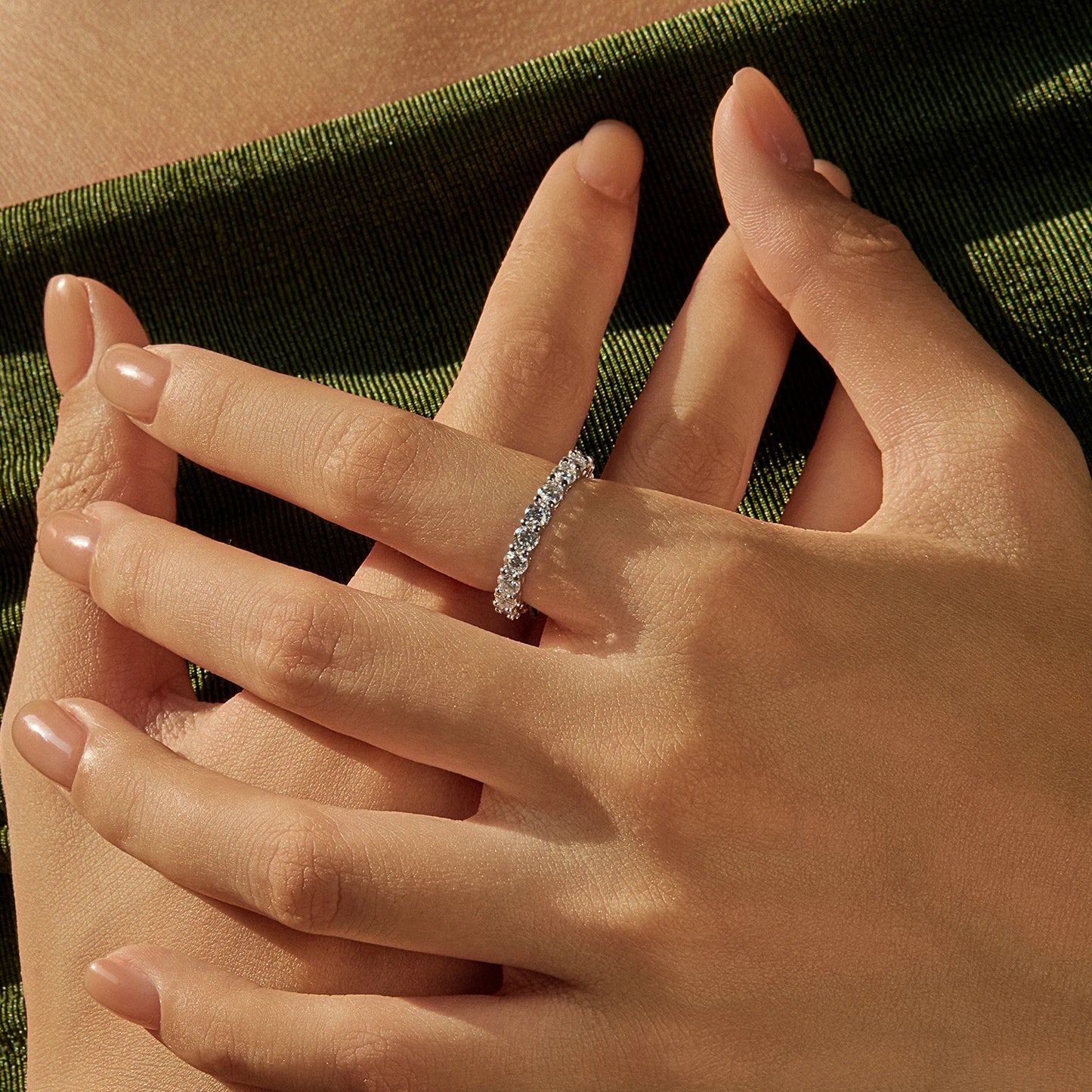 Moissanite Infinity Ring